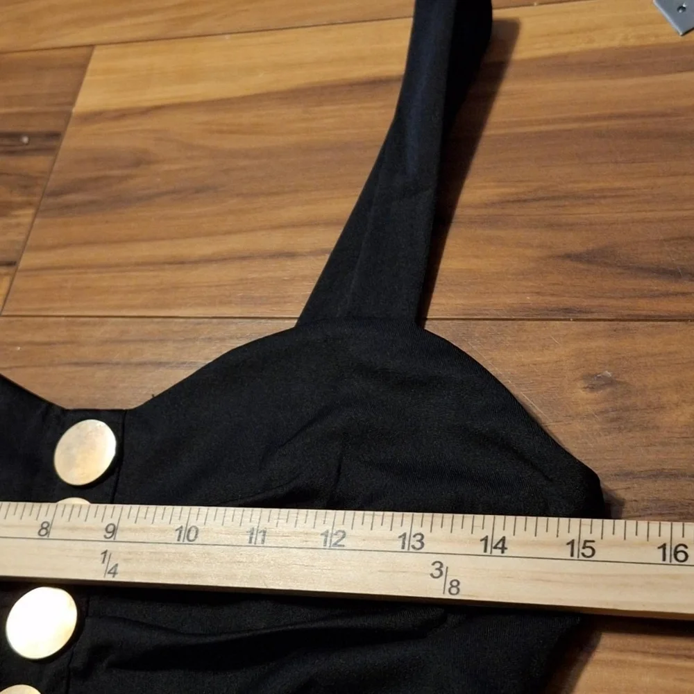 Whimsigoth witchy galaxy celestial lined midi dress sweetheart neckline small - Picture 6 of 6